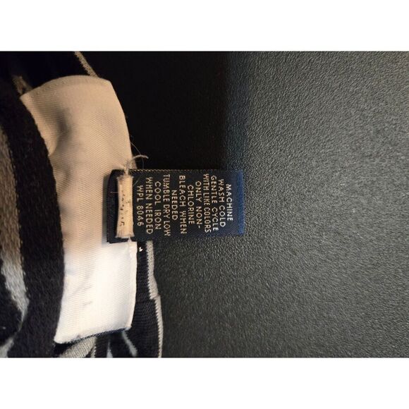 Karen Scott Women's Black and Gray Striped Funnel-Neck Top Size Small - Picture 5 of 6